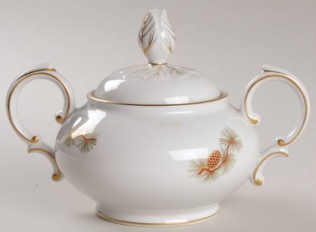 Pine Cone (Coupe Shape) Sugar Bowl & Lid
