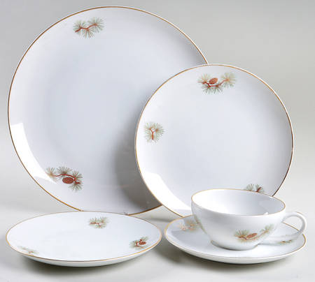 Pine Cone (Coupe Shape) 5 Piece Place Setting
