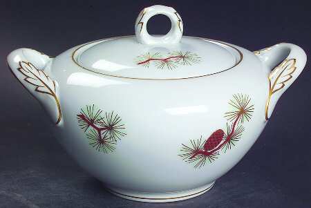 Pine Cone (Coupe Shape) Sugar Bowl & Lid