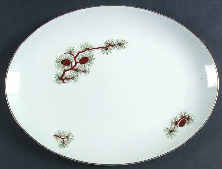 Pine Cone (Coupe Shape) 12" Oval Serving Platter