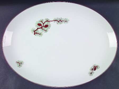 Pine Cone (Coupe Shape) 16" Oval Serving Platter
