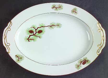 Pine Cone (Rim Shape) 12" Oval Serving Platter
