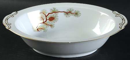 Pine Cone (Rim Shape) 10" Oval Vegetable Bowl