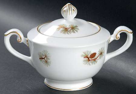 Pine Cone (Rim Shape) Sugar Bowl & Lid