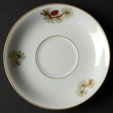 Pine Cone (Rim Shape) Saucer for Footed Cup by Fukagawa