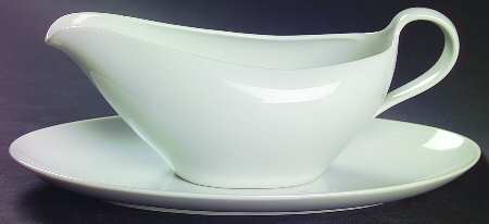 Plain White Gravy Boat & Underplate