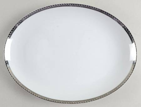 Silver Braid 12" Oval Serving Platter