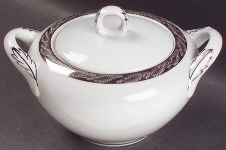 Silver Lichen Sugar Bowl & Lid