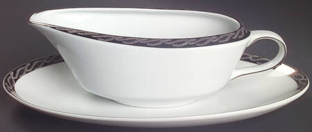 Silver Lichen Gravy Boat & Underplate/Relish