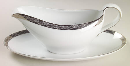 Silver Lichen Gravy Boat & Underplate/Relish