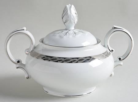 Silver Lichen Sugar Bowl & Lid