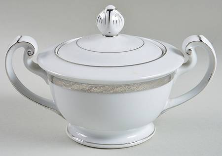 Silver Lichen Sugar Bowl & Lid