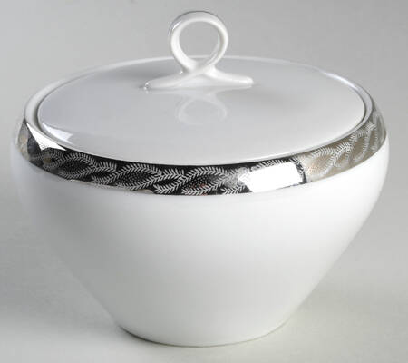 Silver Lichen Sugar Bowl & Lid