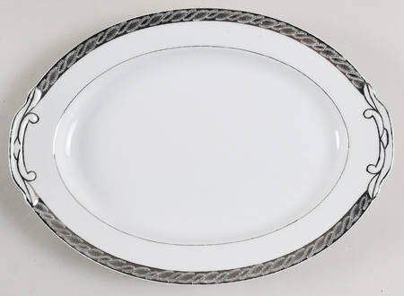 Silver Lichen 12" Oval Serving Platter