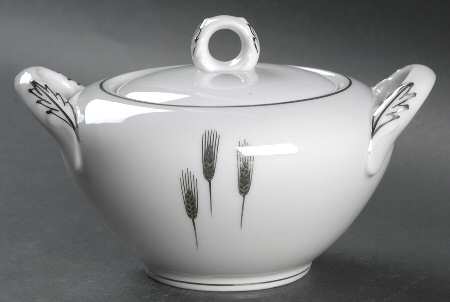 Simple Wheat Sugar Bowl & Lid