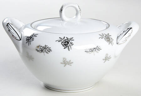 White Rose Sugar Bowl & Lid