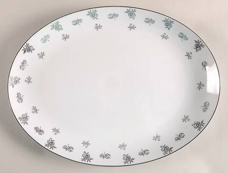 White Rose 16" Oval Serving Platter