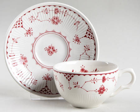 Denmark Pink Flat Cup & Saucer Set