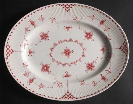 Denmark Pink 14" Oval Serving Platter