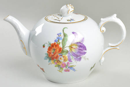 Ancestral Dresden Teapot & Lid