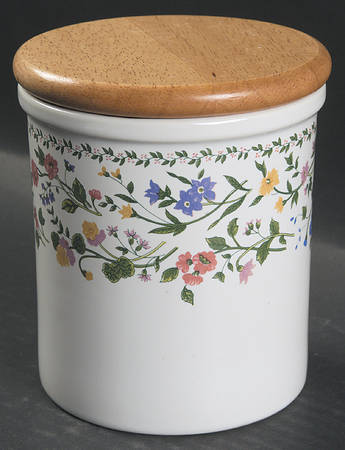 English Garden (225-225a, White Background) 5" Storage Jar & Lid