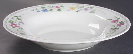 English Garden (225-225a, White Background) Rim Soup Bowl