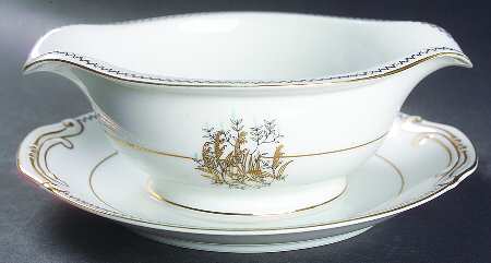 Late In Autumn Gravy Boat with Attached Underplate