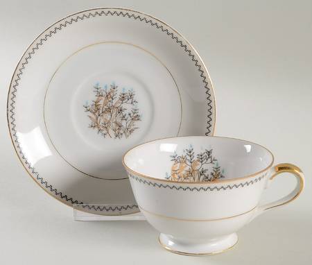 Late In Autumn Footed Cup & Saucer Set