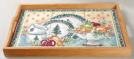 FUO5 Wood Rectangular Handled Tray