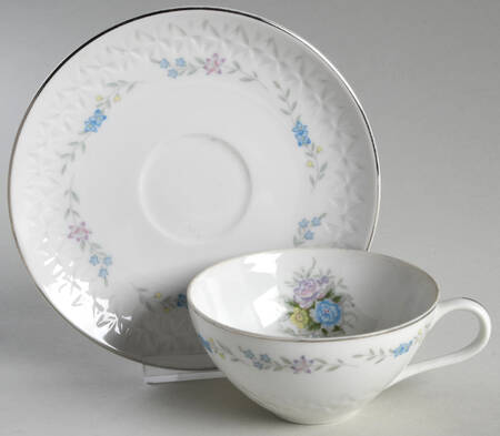 Floral Bouquet Flat Cup & Saucer Set