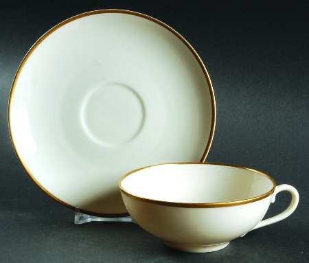 Gold Band (101 Encanto Coupe) Flat Cup & Saucer Set