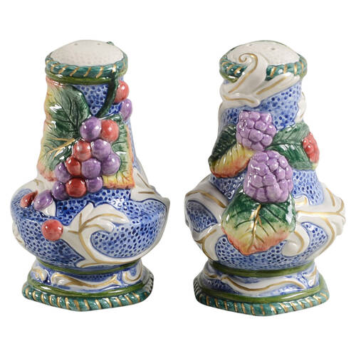 Florentine Fruit Blue Salt & Pepper Set