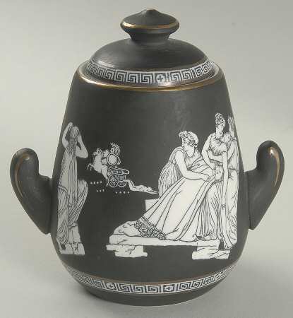 Old Greek Sugar Bowl & Lid by F & R Pratt