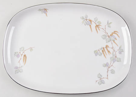 Birch Blossoms (Gold Trim) 13" Oval Serving Platter