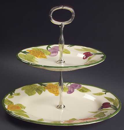 Fresh Fruit 2 Tiered Serving Tray (Dinner & Salad Plate)