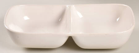 Tiempo White (Salt) 11" Oval Divided Vegetable Bowl