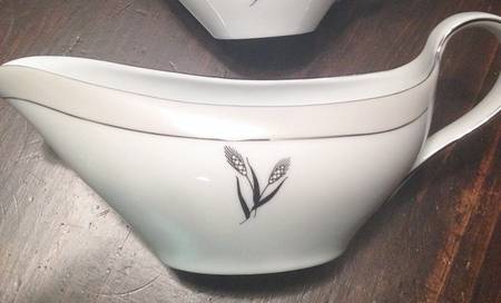 Gray Wheat Gravy Boat