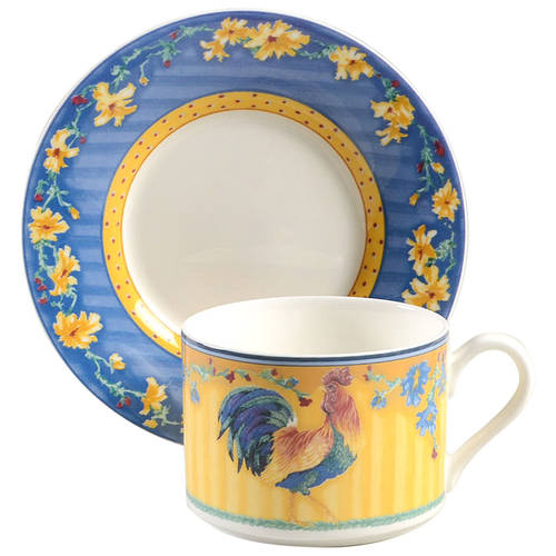 Coq Du Village Flat Cup & Saucer Set