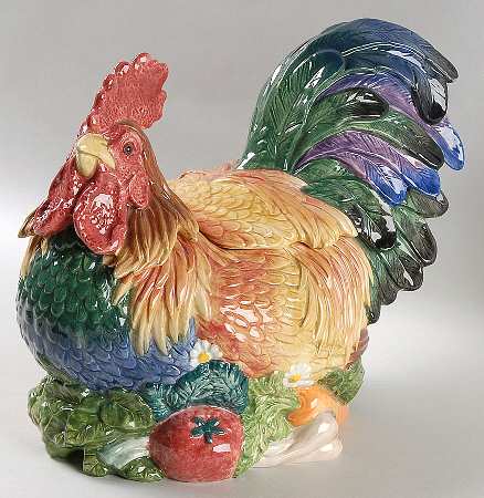 Coq Du Village Figural Cookie Jar & Lid