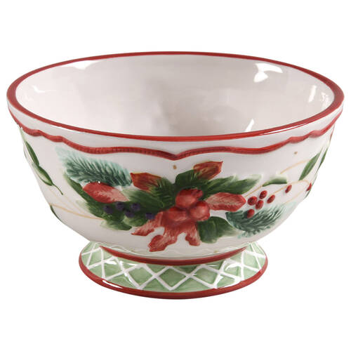 Winter Holiday Accent Fruit/Cereal Bowl
