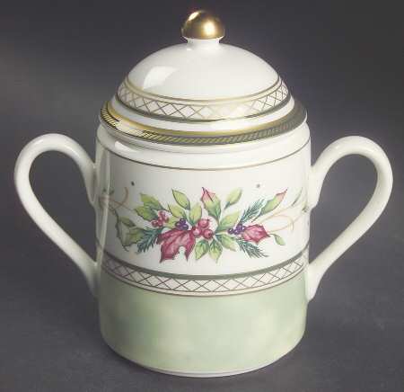 Winter Holiday Sugar Bowl & Lid