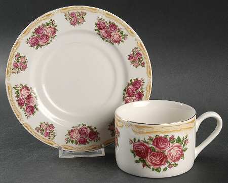 Sydney Roses Flat Cup & Saucer Set