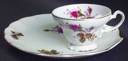 Royal Rose Snack Plate & Cup Set
