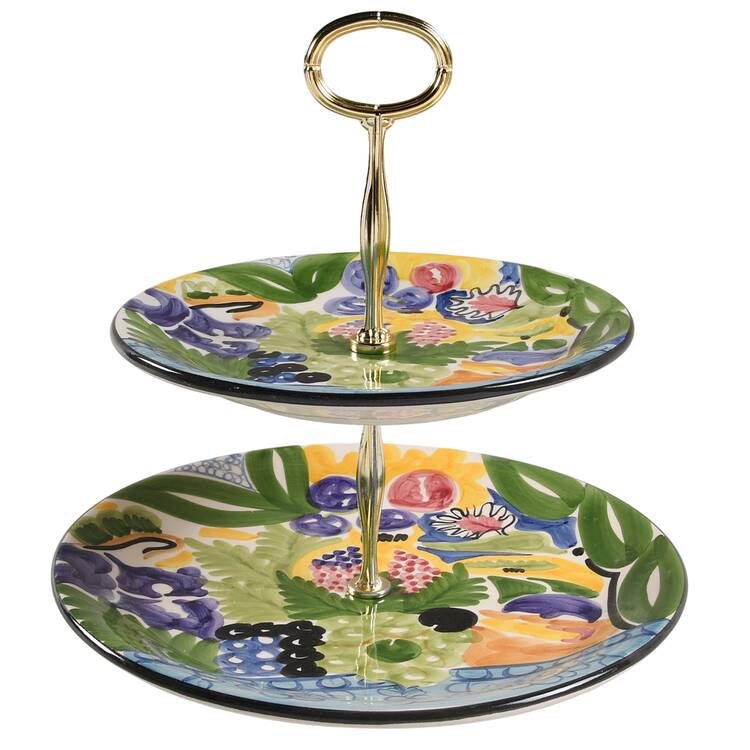 Martinique 6 5/8"-10"  2 Tiered Serving Tray (Dp, Sp) HC