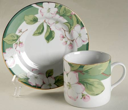 Apple Blossom Flat Cup & Saucer Set