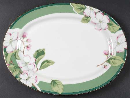Apple Blossom 14" Oval Serving Platter