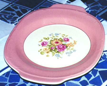 Coral Bouquet Square Handled Cake Plate