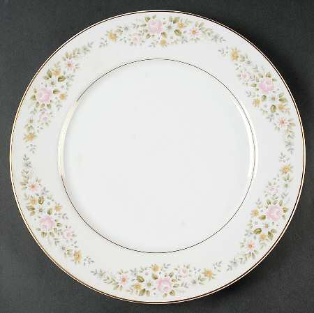 June (Gold Trim) 12" Chop Plate (Round Platter)