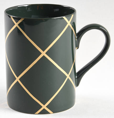 Windowpane (Gold Stripes on Hunter Green) Mug