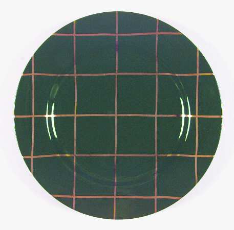 Windowpane (Gold Stripes on Hunter Green) by Fitz and Floyd